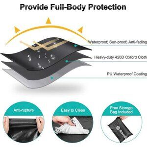 Firewood Log Rack Cover 4FT Waterproof Windproof Heavy Duty Oxford Fabric, Black